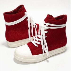 Trendy Red High-Top Sneakers